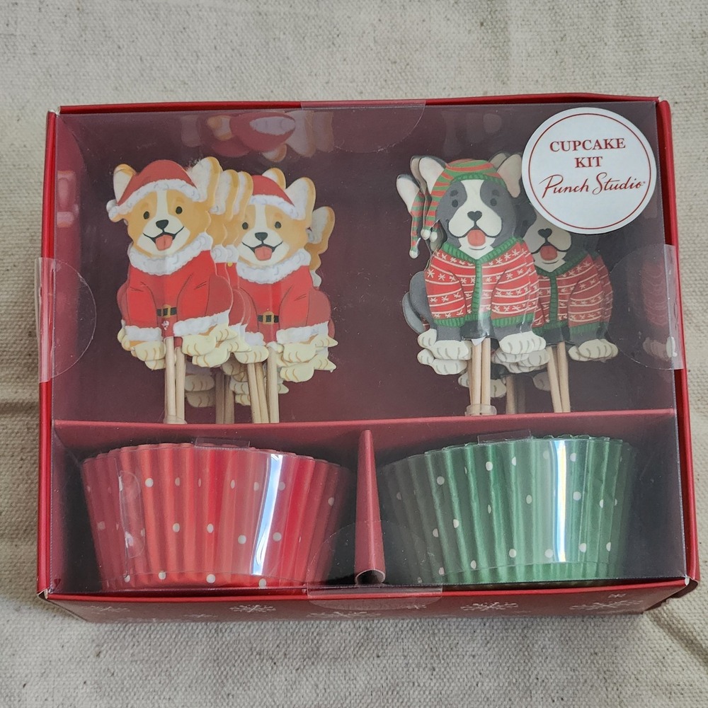 New Christmas Dog Cupcake Kit Corgi Bulldog Baking Cups Picks Nordstrom Liner